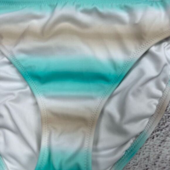 Victoria’s Secret Ombre Tie Dye Bikini Bottoms Green White Size M - Picture 3 of 8